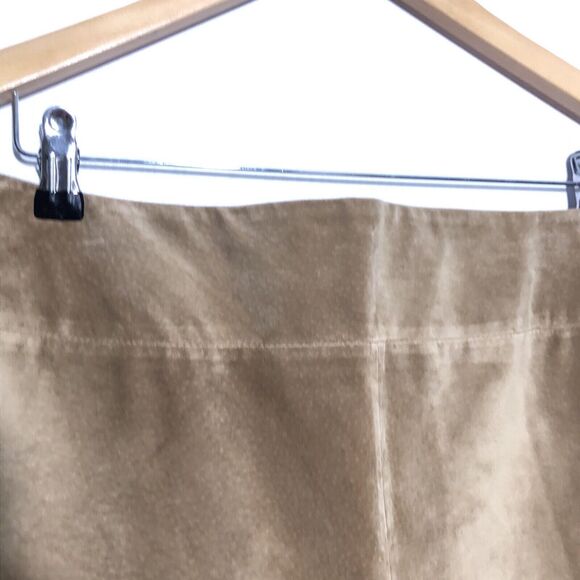 Garnet Hill Skirt Women’s 14 Brown Suede Leather Midi Laced Sides A Line - Picture 5 of 11